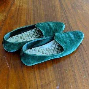 Birdies Green Velvet Flats